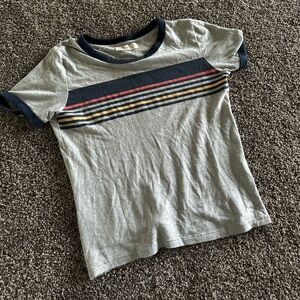Hollister cropped stripe t shirt